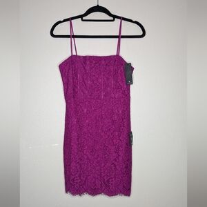 NWT Lulu's Magenta Lace Dress